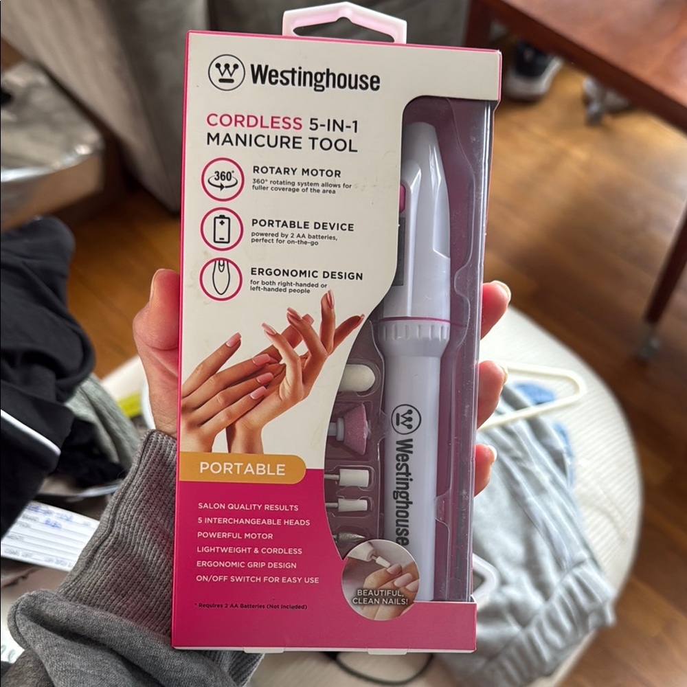 Westinghouse Cordless 5-in-1 Manicure Tool - White and Pink